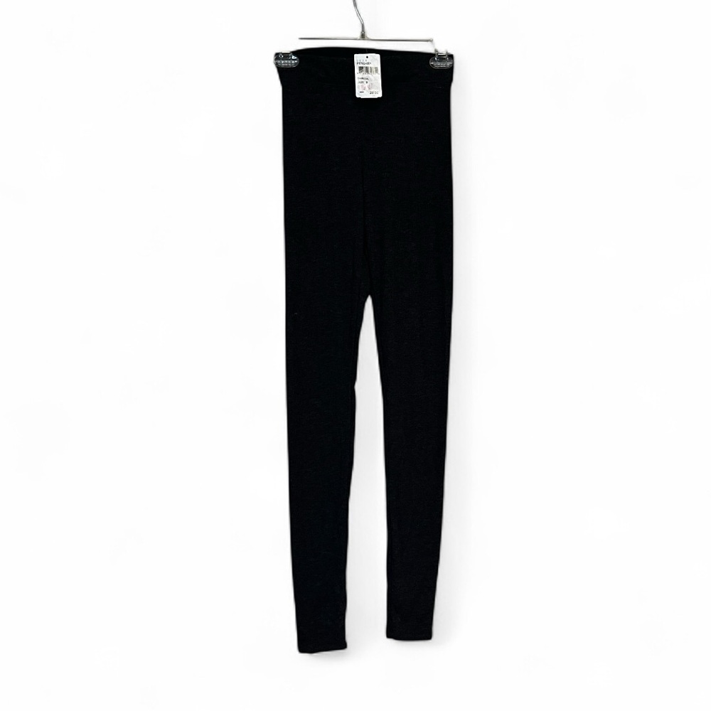 LUSH Dark Gray Knit Ribbed Leggings Size SMALL NWT